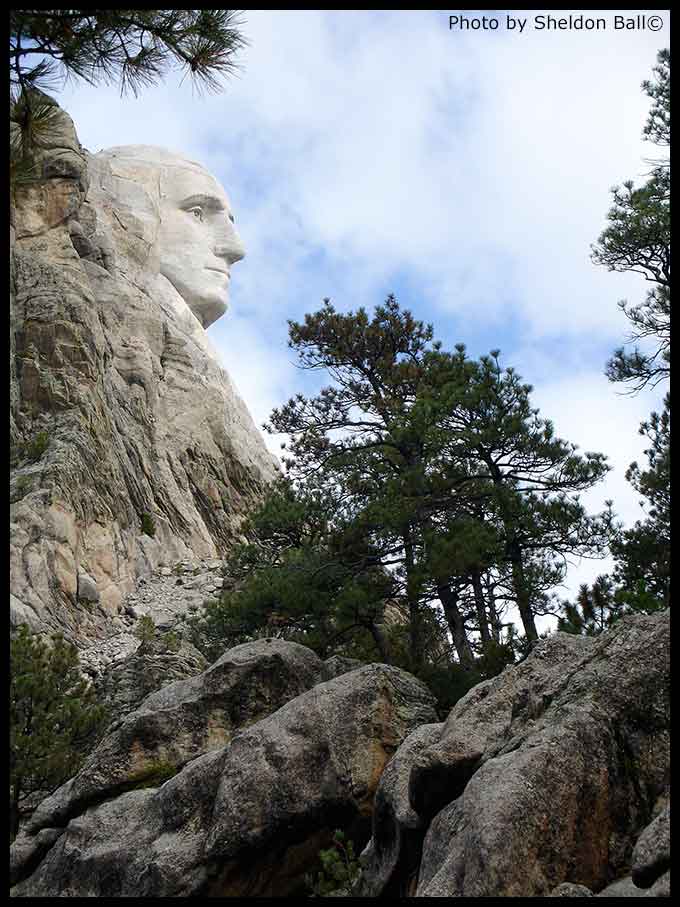 photo of George Washington monument at Mount Rushmore in South Dakota - Photo by Sheldon Ball